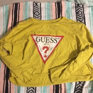 Vintage Yellow guess crop top